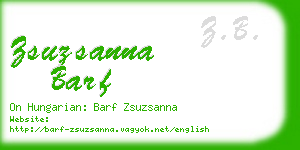 zsuzsanna barf business card